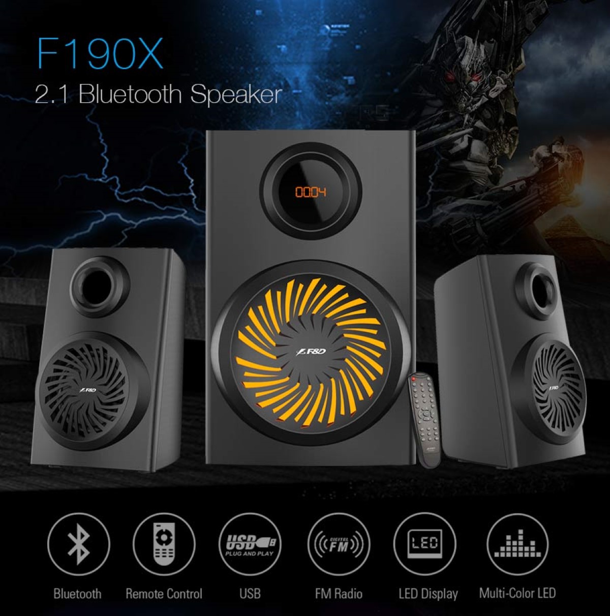 Loa Fenda F190X 2.1 Bluetooth, FM 3
